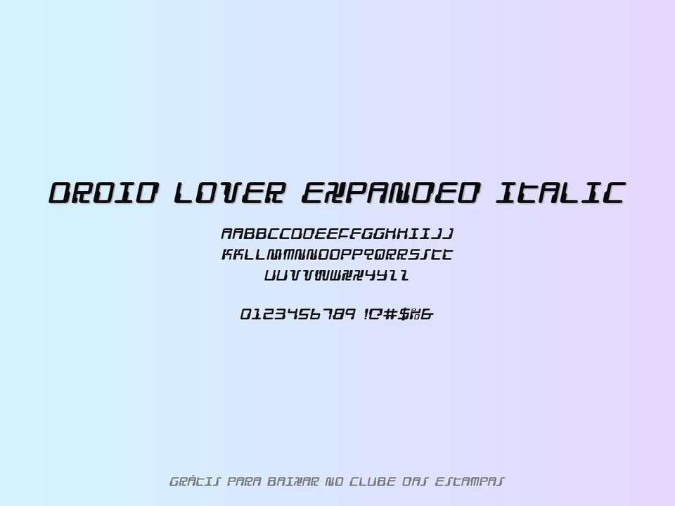 Fonte Droid Lover Expanded Italic Grátis Para Baixar