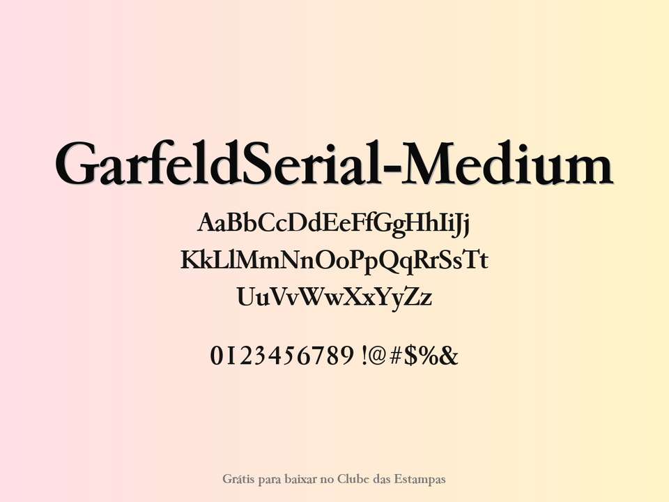 Fonte Garfeldserial Medium Grátis Para Baixar
