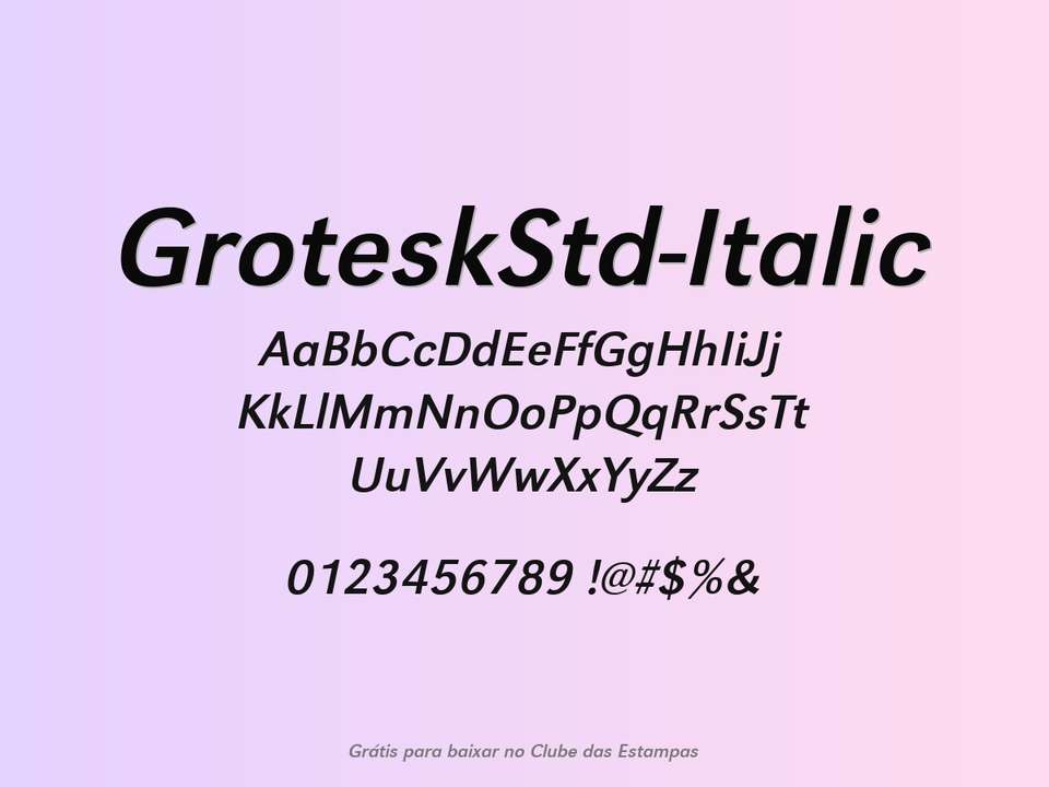 Fonte Groteskstd Italic Grátis Para Baixar