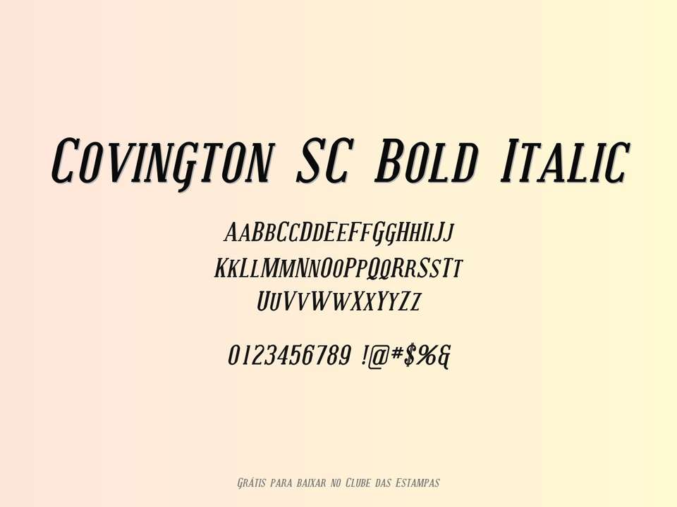 Fonte Covington Sc Bold Italic Grátis Para Baixar
