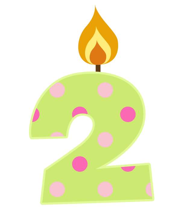 Elemento Numero Vela Aniversário Vela 2 Dois Anos Png (1)