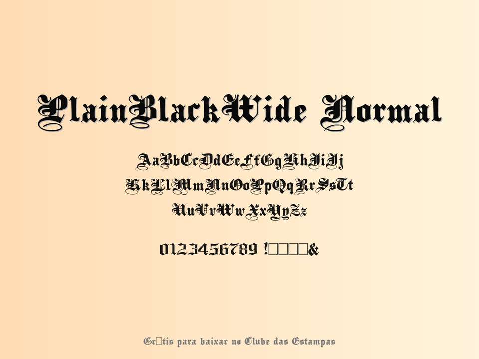 Fonte Plainblackwide Normal Grátis Para Baixar