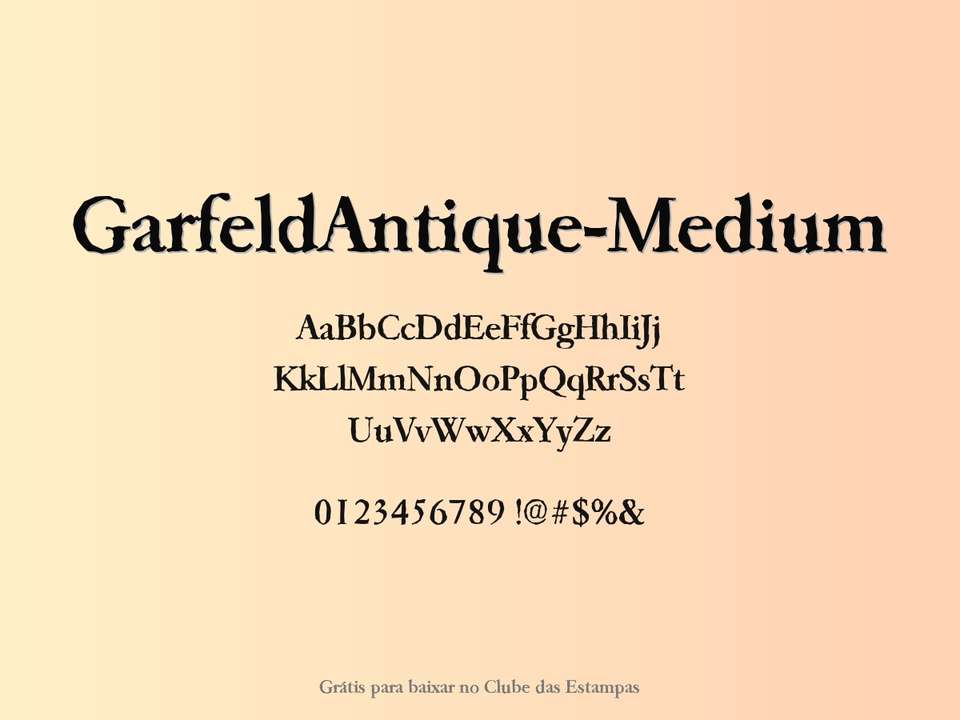 Fonte Garfeldantique Medium Grátis Para Baixar