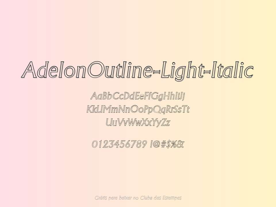 Fonte Adelonoutline Light Italic Grátis Para Baixar