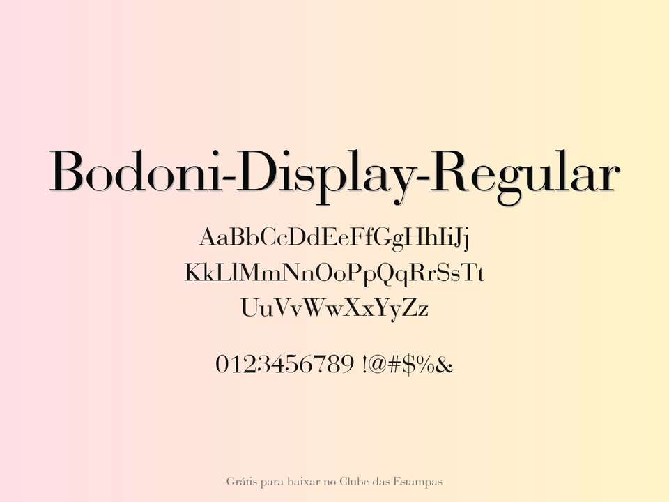 Fonte Bodoni Display Regular Grátis Para Baixar
