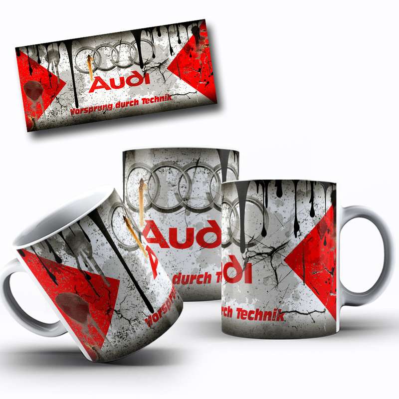 Arte Para Caneca Audi Logotipo Estilo Grunge 1