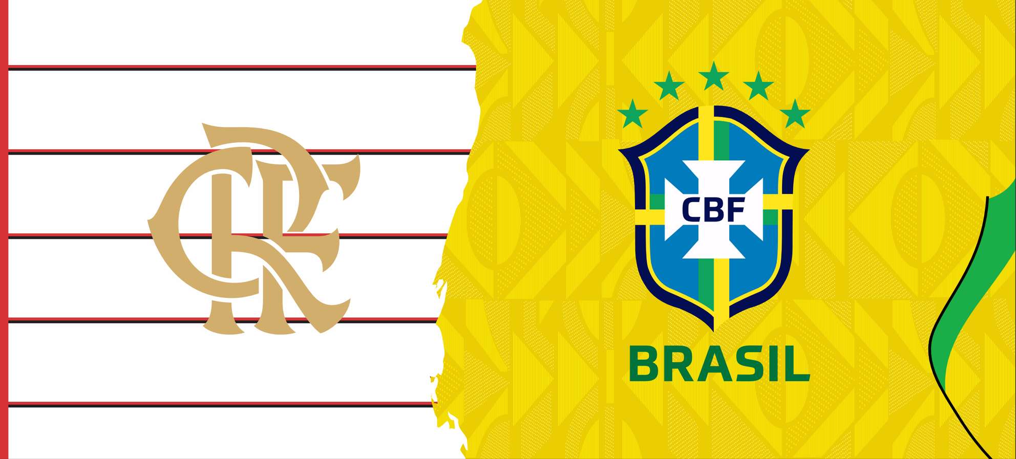 Arte Para Caneca Seleção Brasileira Amarela Mais Time Flamengo