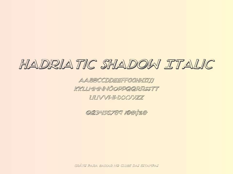 Fonte Hadriatic Shadow Italic Grátis Para Baixar