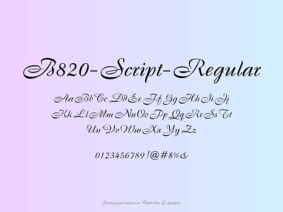 Fonte B820 Script Regular Grátis Para Baixar