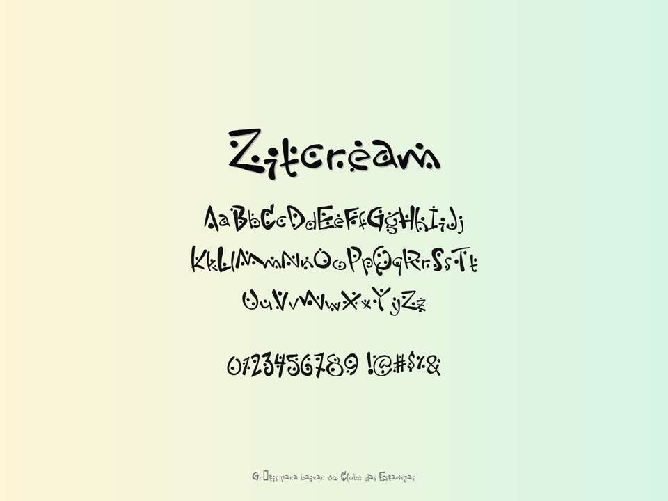 Fonte Zitcream Grátis Para Baixar