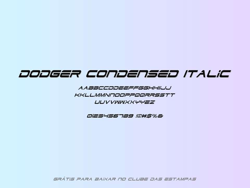 Fonte Dodger Condensed Italic Grátis Para Baixar
