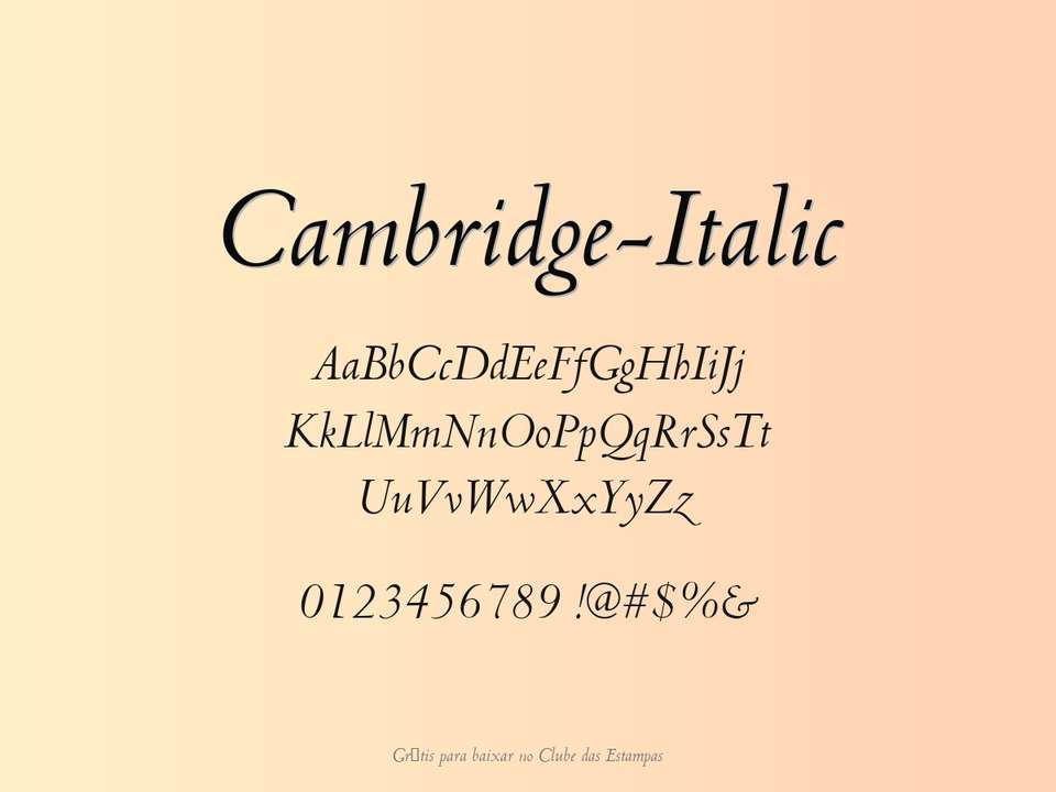 Fonte Cambridge Italic Grátis Para Baixar