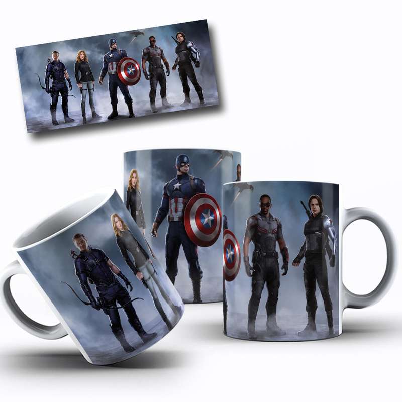 Arte Para Caneca Vingadores Personagens Serie Realista 15