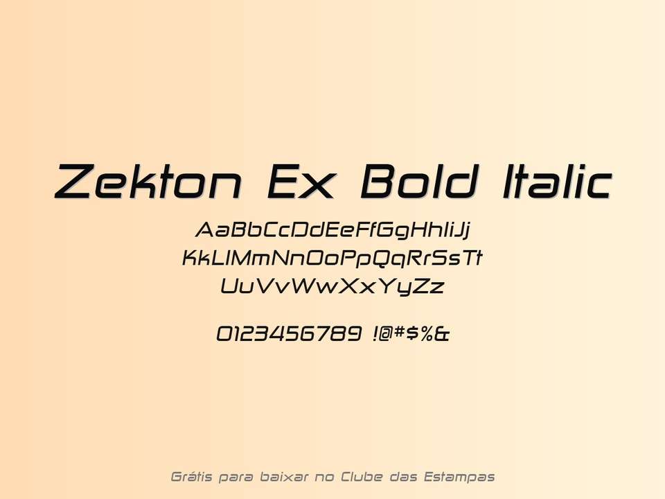 Fonte Zekton Ex Bold Italic Grátis Para Baixar