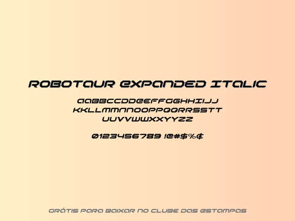 Fonte Robotaur Expanded Italic Grátis Para Baixar