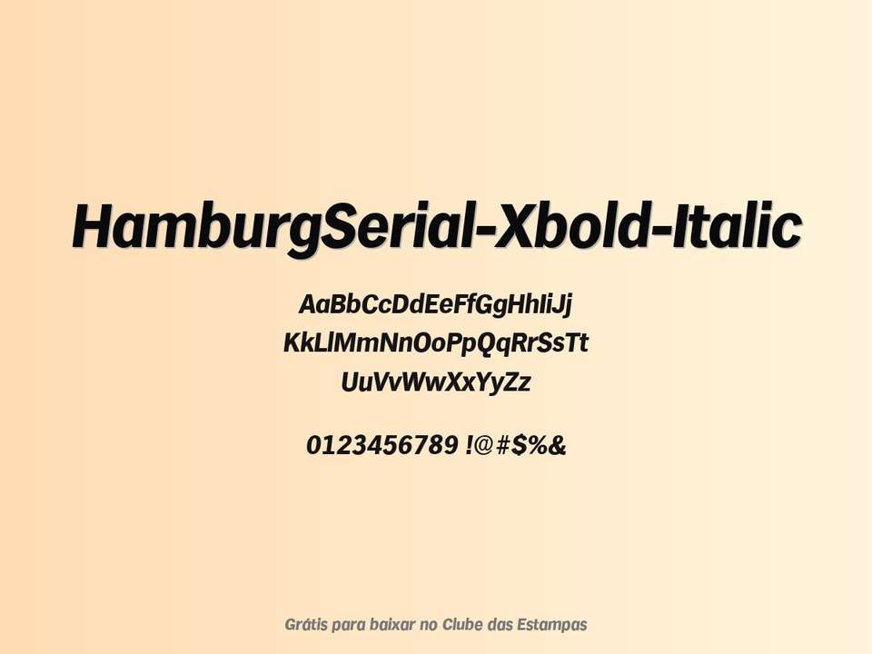 Fonte Hamburgserial Xbold Italic Grátis Para Baixar