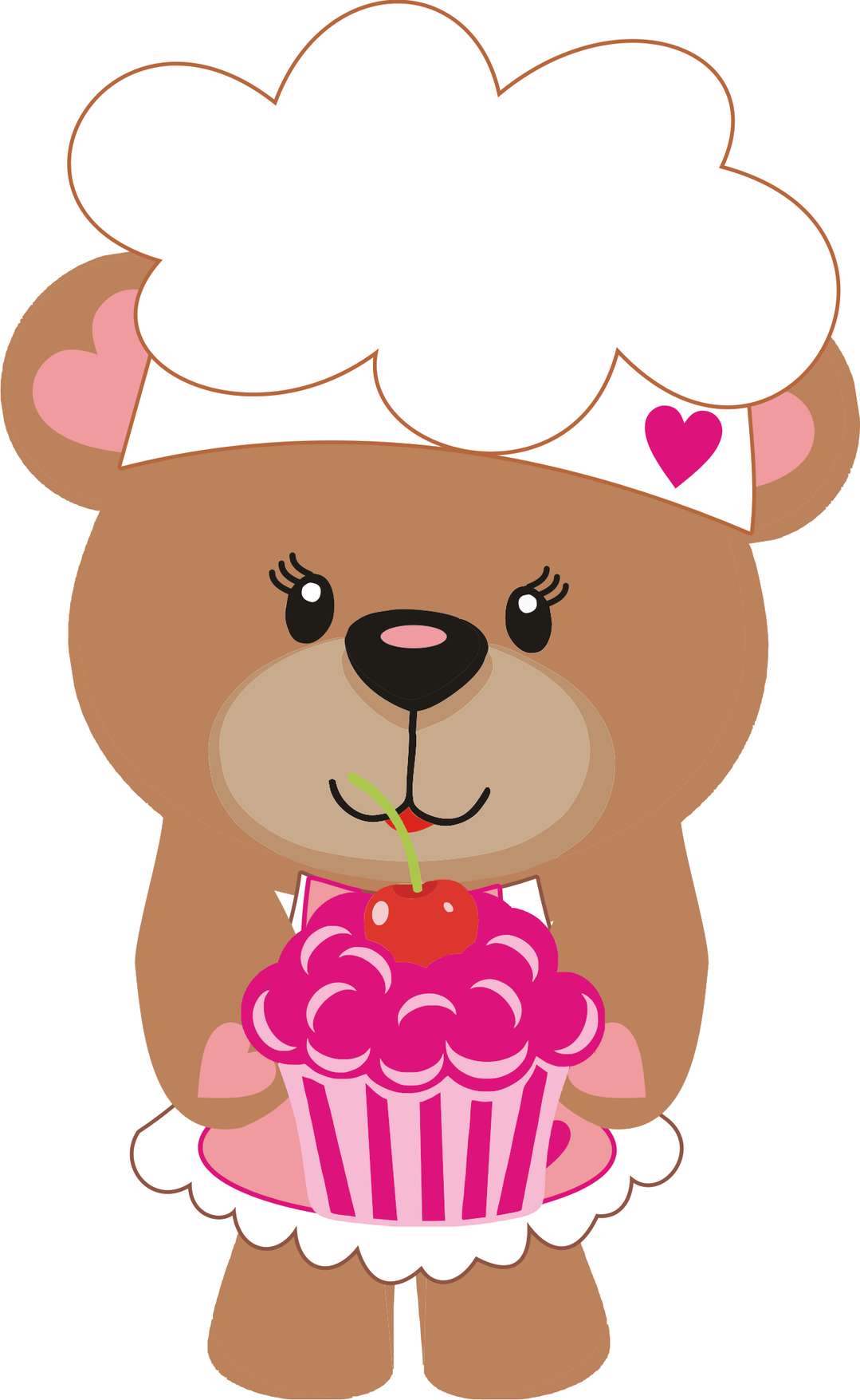 Urso Chef Com Cupcake Comida Png Grátis Para Baixar