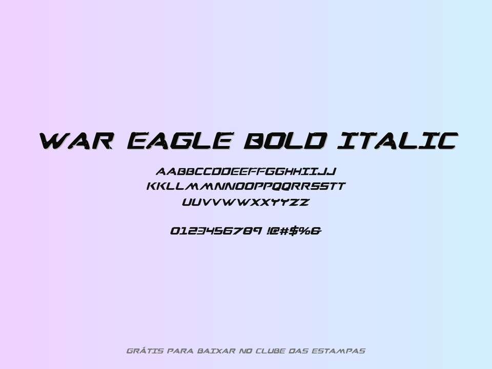 Fonte War Eagle Bold Italic Grátis Para Baixar