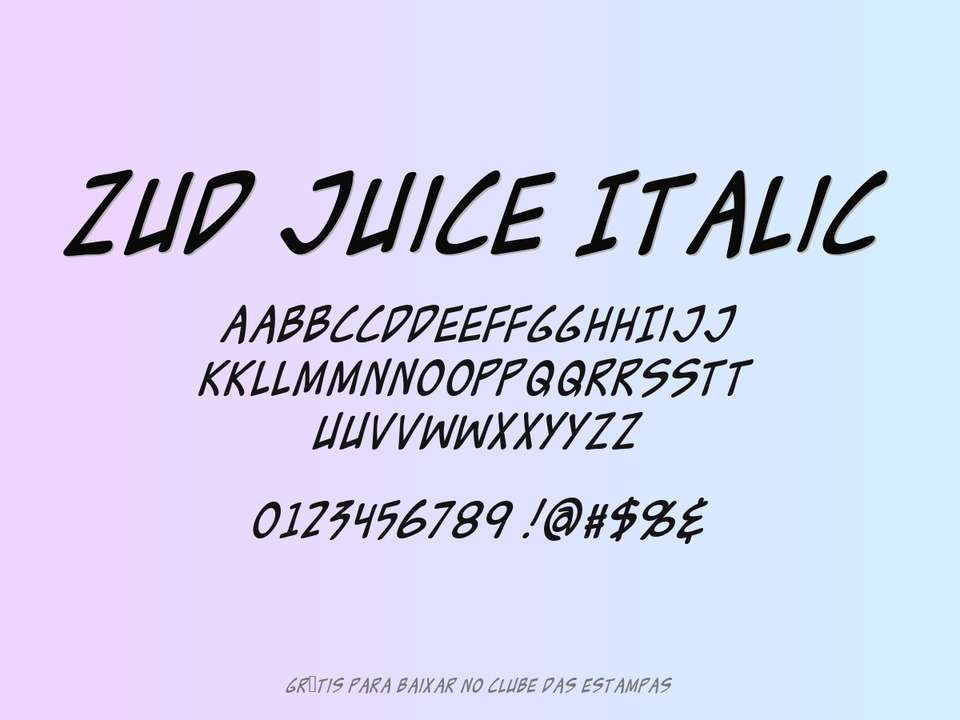 Fonte Zud Juice Italic Grátis Para Baixar