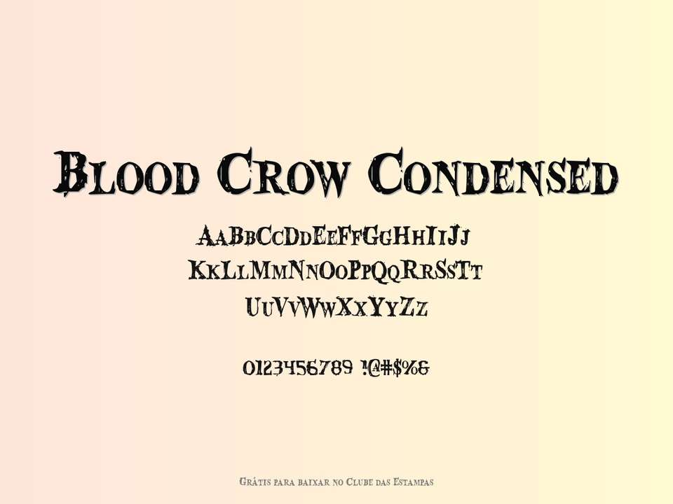 Fonte Blood Crow Condensed Grátis Para Baixar