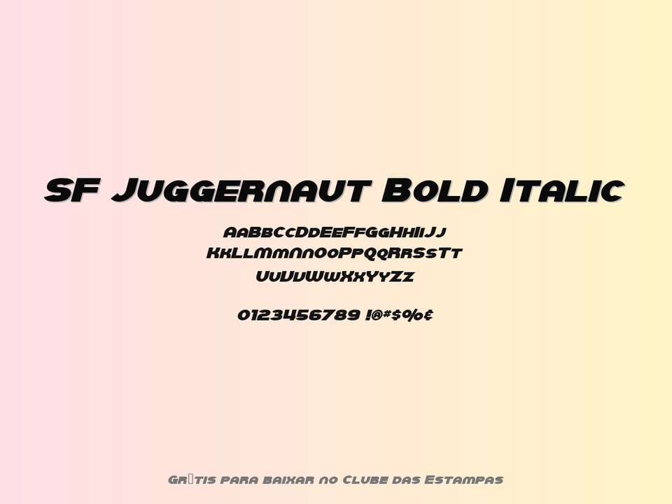 Fonte Sf Juggernaut Bold Italic Grátis Para Baixar