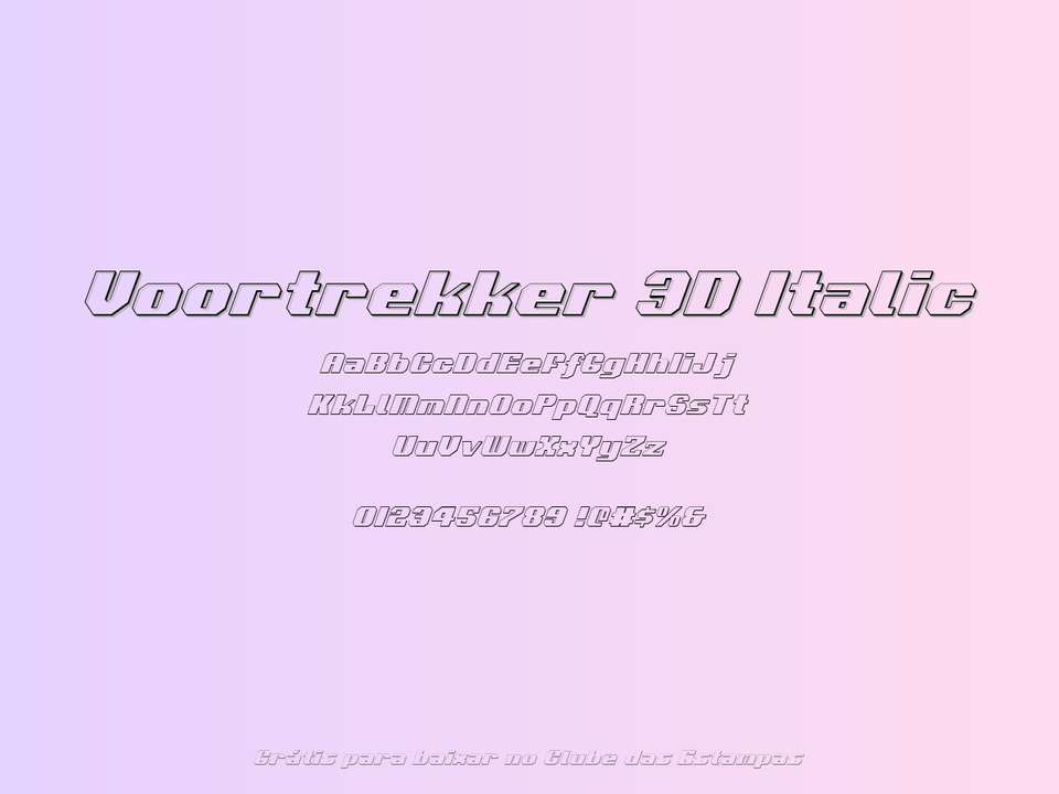 Fonte Voortrekker 3d Italic Grátis Para Baixar