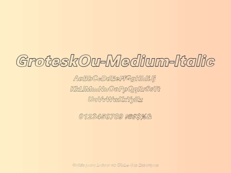 Fonte Groteskou Medium Italic Grátis Para Baixar