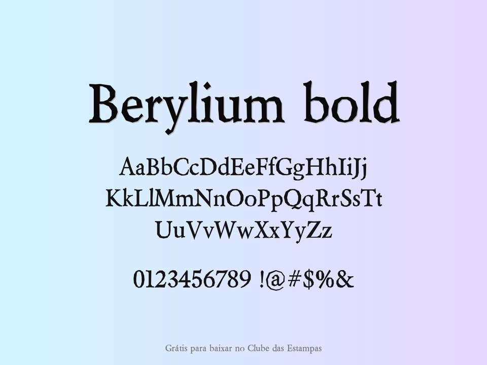 Fonte Berylium Bold Grátis Para Baixar