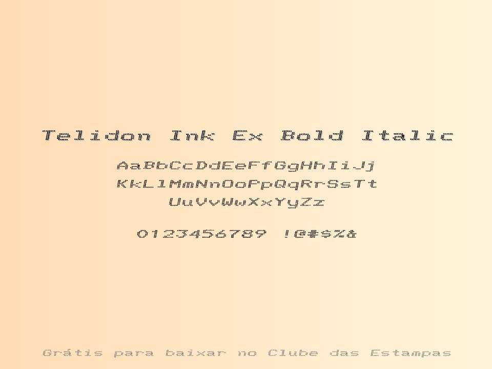 Fonte Telidon Ink Ex Bold Italic Grátis Para Baixar