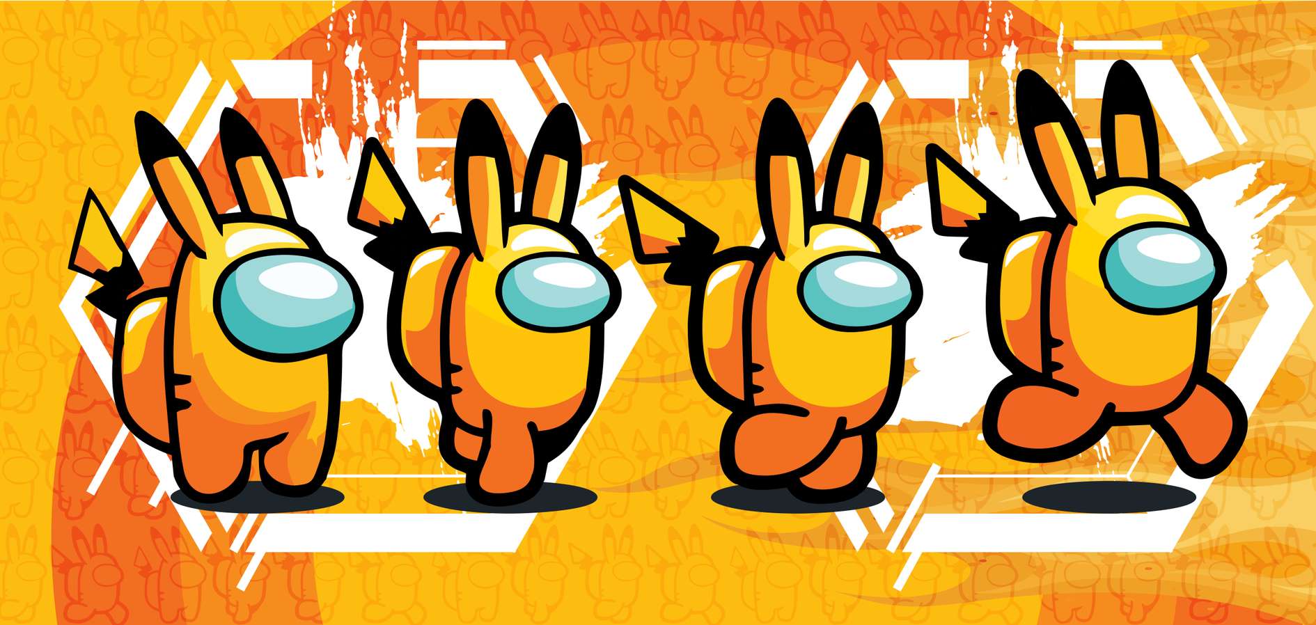 Quatro Personagens De Coelho Estilo Among Us Ilustração Png Arte Para Caneca Grátis Pra Baixar