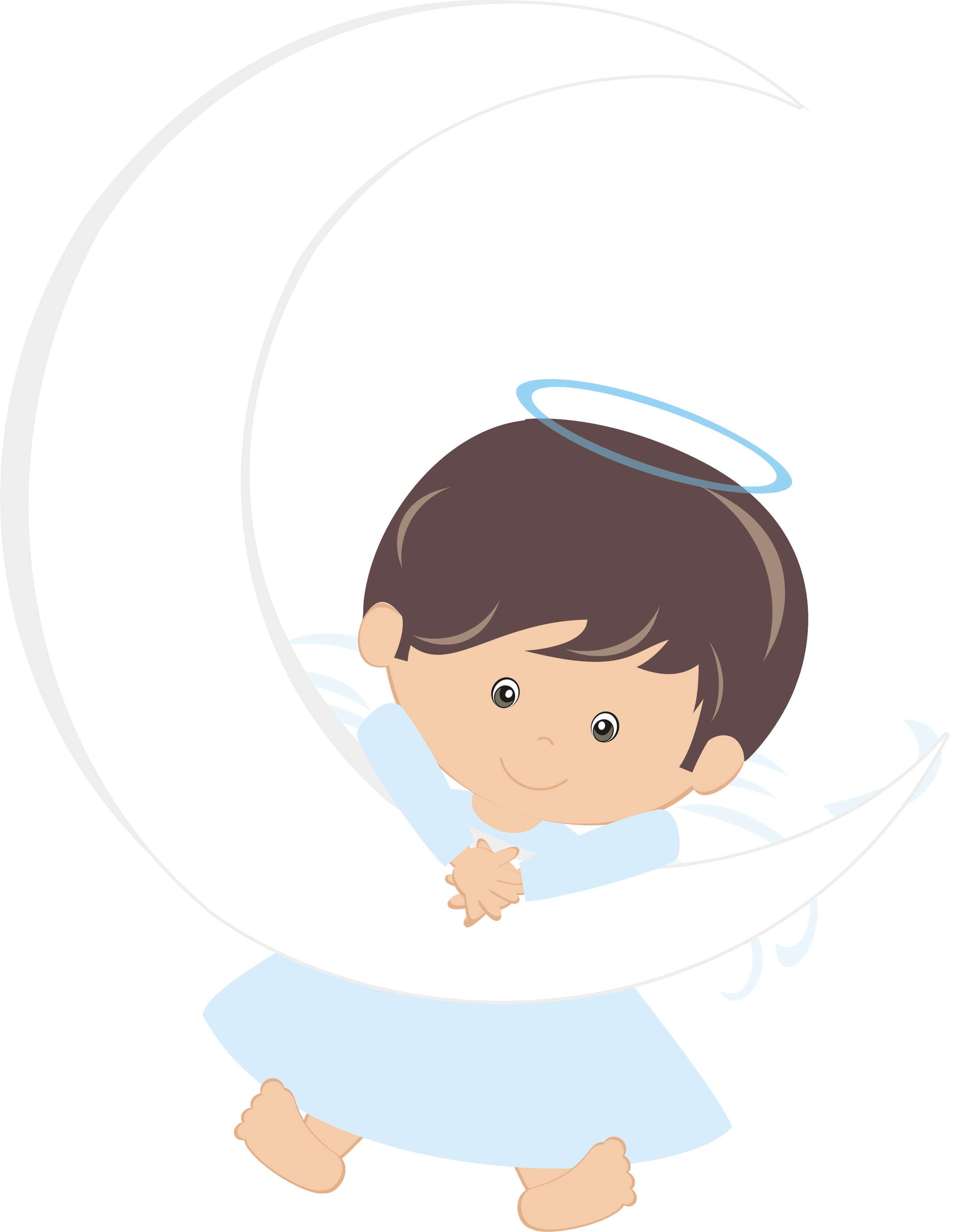 Anjo Em Lua Crescente Celestial Png Grátis Para Baixar