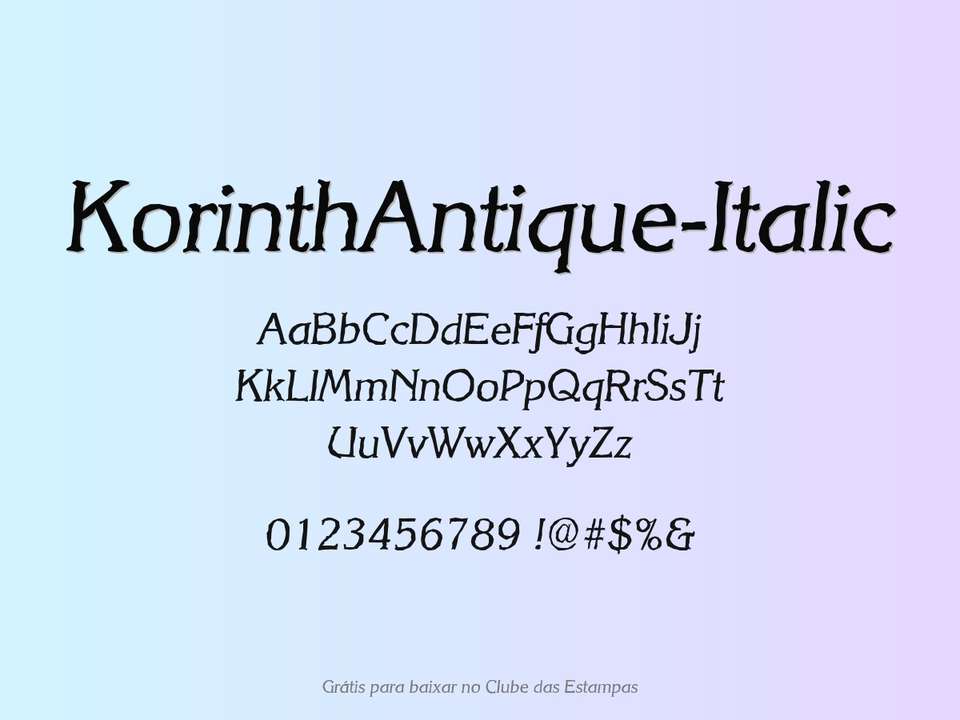 Fonte Korinthantique Italic Grátis Para Baixar