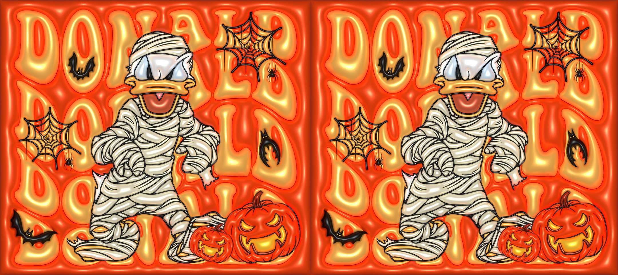 Donald Duck Em Fantasia De Múmia Com Tema Halloween E Texto Halloween Png Arte Para Caneca Grátis Pr