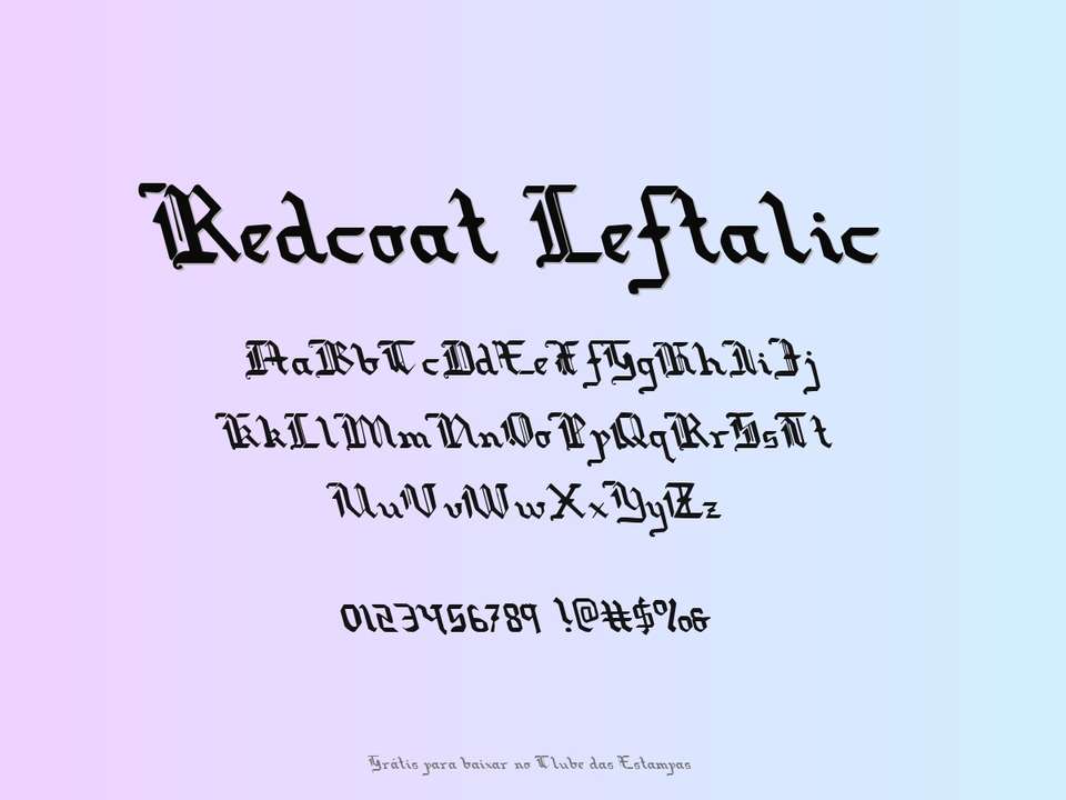 Fonte Redcoat Leftalic Grátis Para Baixar