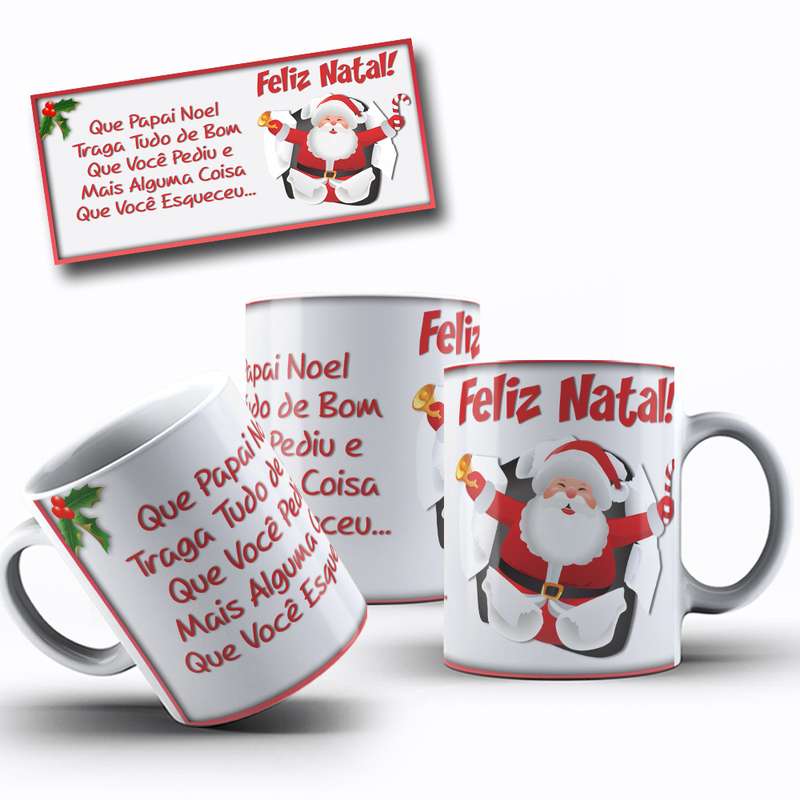 Arte Para Caneca Feliz Natal Papai Noel 43
