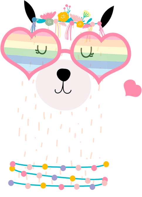 Elemento Lhama Estilosa Cute Fofa Png (4)