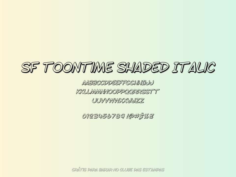 Fonte Sf Toontime Shaded Italic Grátis Para Baixar