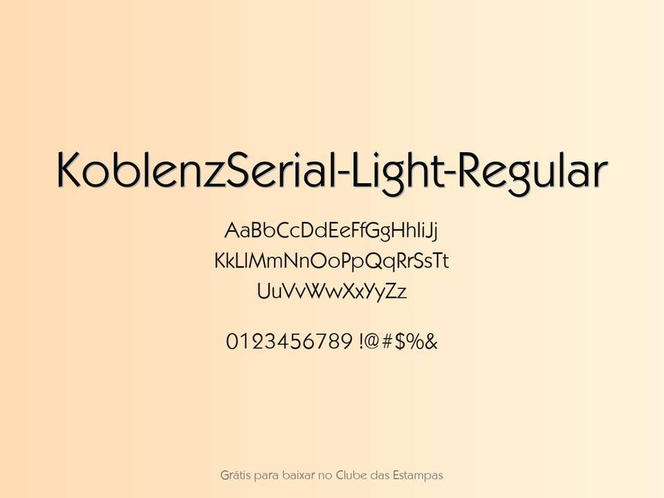 Fonte Koblenzserial Light Regular Grátis Para Baixar