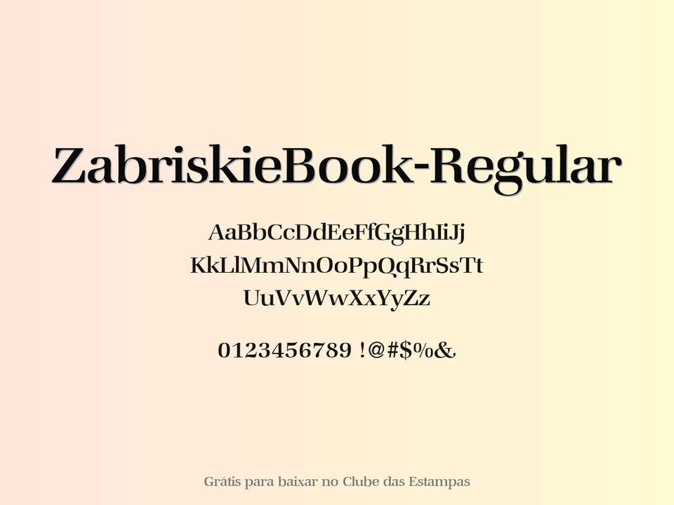 Fonte Zabriskiebook Regular Grátis Para Baixar