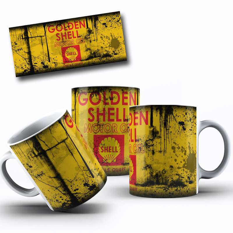 Arte Para Caneca Golden Shell Motor Oil 4