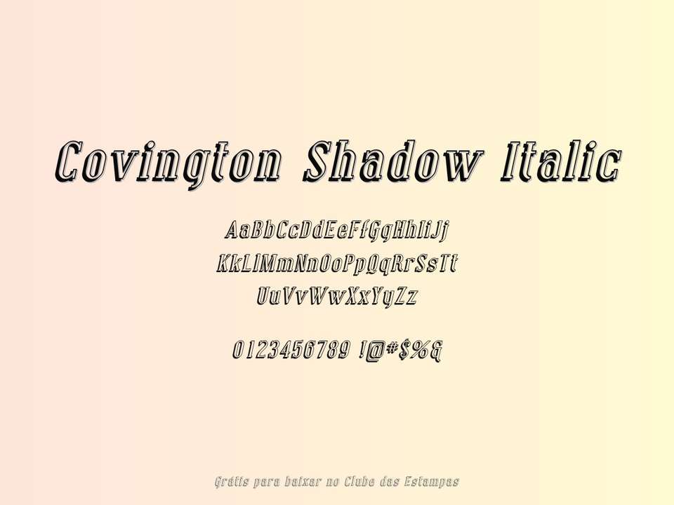 Fonte Covington Shadow Italic Grátis Para Baixar