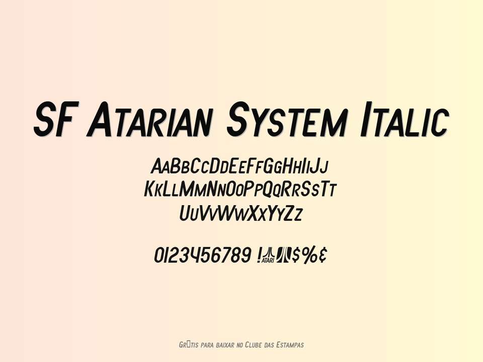 Fonte Sf Atarian System Italic Grátis Para Baixar
