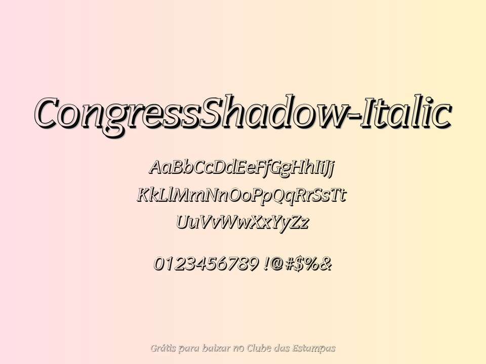 Fonte Congressshadow Italic Grátis Para Baixar