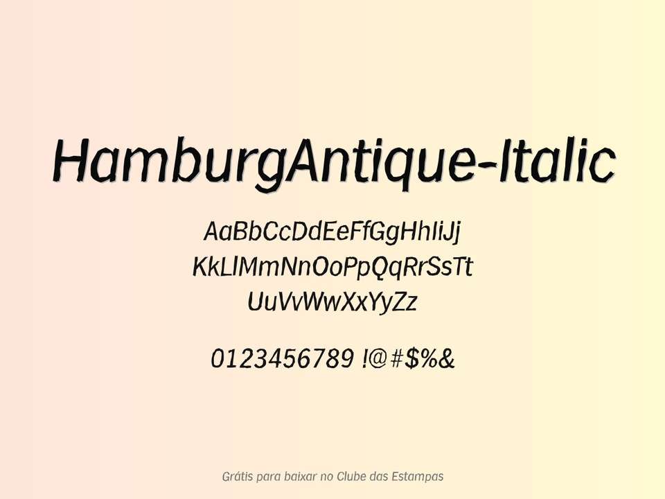 Fonte Hamburgantique Italic Grátis Para Baixar