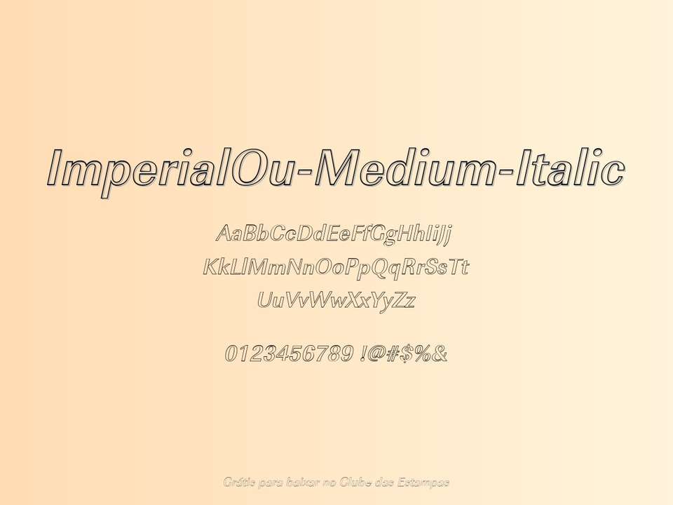 Fonte Imperialou Medium Italic Grátis Para Baixar
