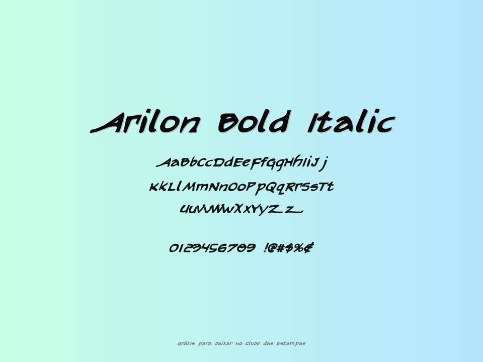 Fonte Arilon Bold Italic Grátis Para Baixar