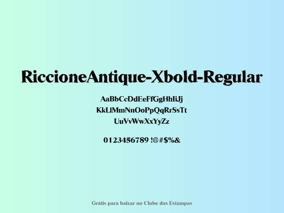 Fonte Riccioneantique Xbold Regular Grátis Para Baixar