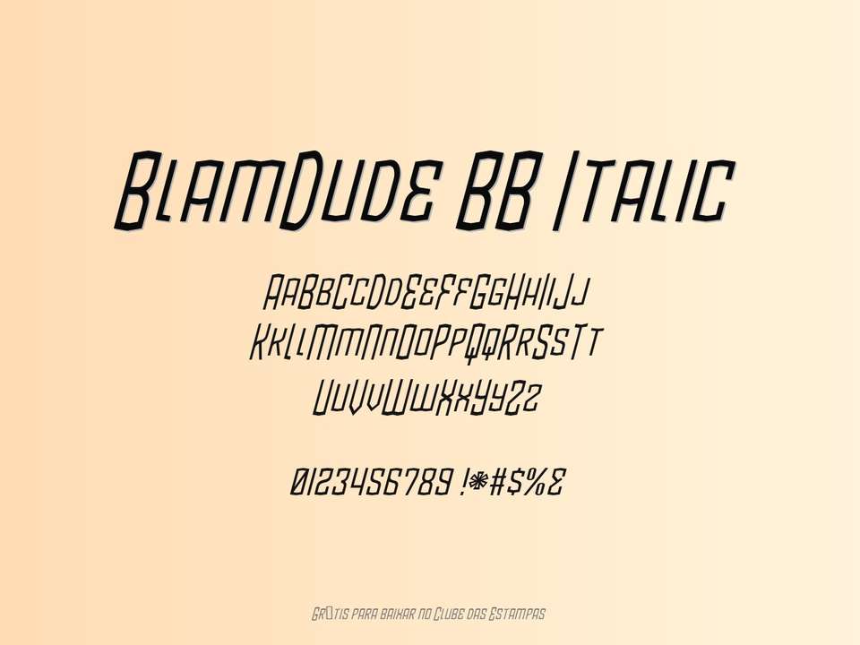 Fonte Blamdude Bb Italic Grátis Para Baixar