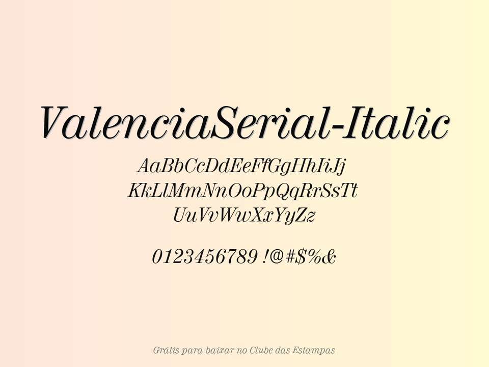 Fonte Valenciaserial Italic Grátis Para Baixar