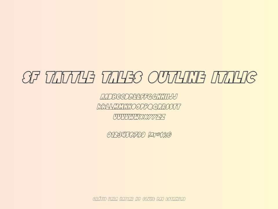 Fonte Sf Tattle Tales Outline Italic Grátis Para Baixar